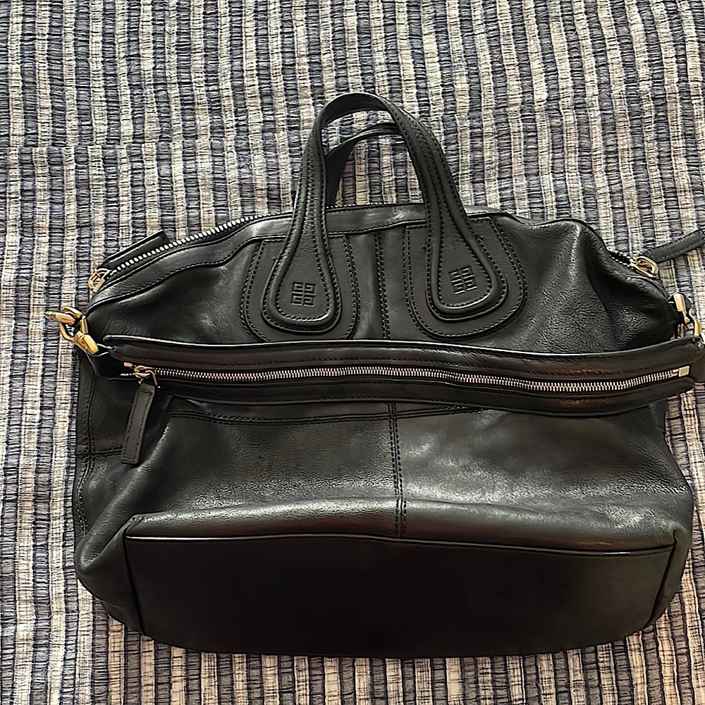 Givenchy Nightingale Black Leather with Gold-tone Hardware
